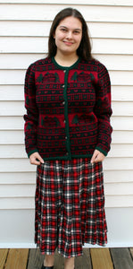 The Eagles Eye Wool Country Home & Hearts Vintage Sweater M