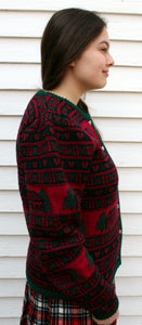 The Eagles Eye Wool Country Home & Hearts Vintage Sweater M