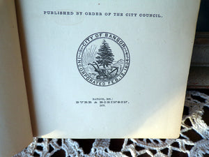 City Charter and Ordinances Bangor 1878 Burr & Robinson Bangor ME