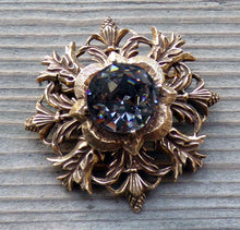 Load image into Gallery viewer, Vintage Vans Authentics Rhinestone Brooch  Goldtone #3248