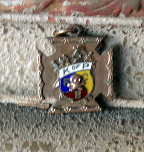 Antique KNIGHTS OF PYTHIAS Pendant Scull & Crossbones