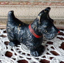 Load image into Gallery viewer, Vintage Metal Scottie Dog Figurine Paperweight Black Red Collar