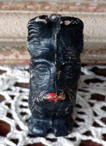 Vintage Metal Scottie Dog Figurine Paperweight Black Red Collar