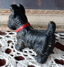 Load image into Gallery viewer, Vintage Metal Scottie Dog Figurine Paperweight Black Red Collar