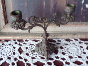 Vintage Goth Art Nouveau Style Candle Holder Floral