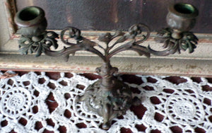 Vintage Goth Art Nouveau Style Candle Holder Floral