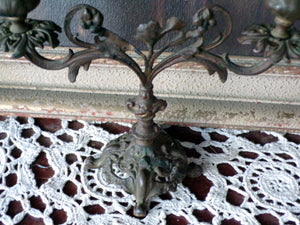 Vintage Goth Art Nouveau Style Candle Holder Floral