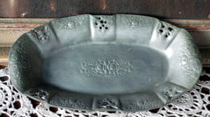 Vintage Floral Pewter Tray GOMIL 97% Portugal