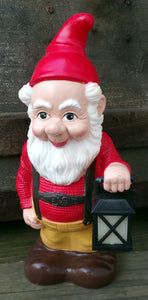 Vintage 1994 ART LINE Garden Gnome With Lantern Hard Plastic