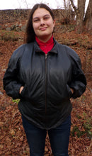 Load image into Gallery viewer, Vintage Wilsons Cropped Black Leather Biker Jacket XL Zip Out Lining Woman&#39;s