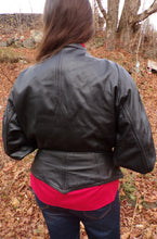 Load image into Gallery viewer, Vintage Wilsons Cropped Black Leather Biker Jacket XL Zip Out Lining Woman&#39;s