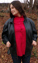 Load image into Gallery viewer, Vintage Wilsons Cropped Black Leather Biker Jacket XL Zip Out Lining Woman&#39;s