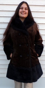 Vintage Faux Fur Peacoat Princess Steampunk Davis Jonathan Logan  L