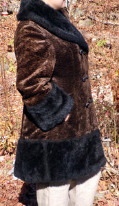 Vintage Faux Fur Peacoat Princess Steampunk Davis Jonathan Logan  L