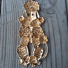 Load image into Gallery viewer, Vintage Poodle Necklace Moveable Goldtone