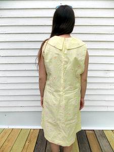 NOS Vintage 60's flocked Floral Sundress 18 1/2
