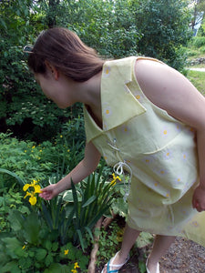 NOS Vintage 60's flocked Floral Sundress 18 1/2