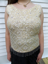Load image into Gallery viewer, Regalia Vintage Sequin Beaded Rhinestone Top Shell M
