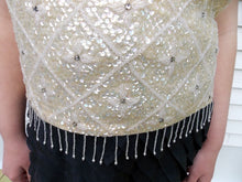 Load image into Gallery viewer, Regalia Vintage Sequin Beaded Rhinestone Top Shell M