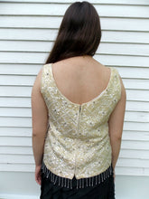 Load image into Gallery viewer, Regalia Vintage Sequin Beaded Rhinestone Top Shell M
