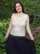Load image into Gallery viewer, Regalia Vintage Sequin Beaded Rhinestone Top Shell M