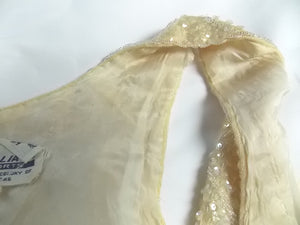 Regalia Vintage Sequin Beaded Rhinestone Top Shell M