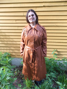 NOS Vintage Brown Trench Coat Rain Coat 16 Water Repellent