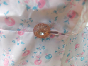 Vintage CHERRIES Campus Girl Robe Pink & Blue Semi Sheer