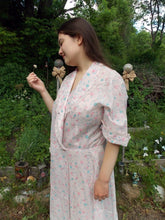 Load image into Gallery viewer, Vintage CHERRIES Campus Girl Robe Pink &amp; Blue Semi Sheer