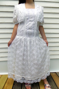 Vintage GUNNE SAX Lace Wedding Dress Victorian Style Size 9