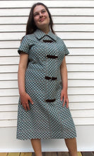 Load image into Gallery viewer, Vintage R &amp; K Buckle Knit Abstract Mod Dress L