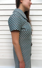 Load image into Gallery viewer, Vintage R &amp; K Buckle Knit Abstract Mod Dress L