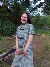 Load image into Gallery viewer, Vintage R &amp; K Buckle Knit Abstract Mod Dress L