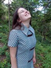 Load image into Gallery viewer, Vintage R &amp; K Buckle Knit Abstract Mod Dress L