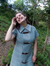 Load image into Gallery viewer, Vintage R &amp; K Buckle Knit Abstract Mod Dress L