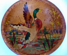 Load image into Gallery viewer, Wildlife  of Birchland Duck Wood Picture Bowl Folk Art Granville Vermont