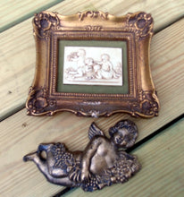 Load image into Gallery viewer, Vintage Syroco Art  Picture &amp; Cherub Wall Art  Hollywood Regency