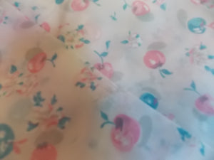 Vintage CHERRIES Campus Girl Robe Pink & Blue Semi Sheer