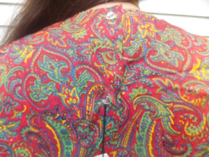 NWT Vintage Union Made Abstract Button Back Blouse 38