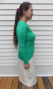 Vintage Givenchy Sport Green Sweater V-Neck 36