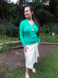 Vintage Givenchy Sport Green Sweater V-Neck 36
