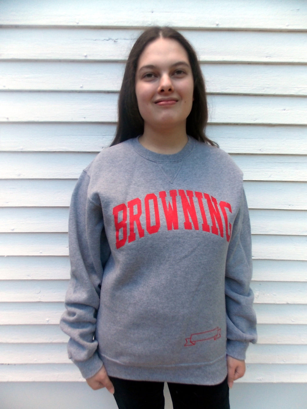 Russell Browning Athletic Sweatshirt S Gray & Red