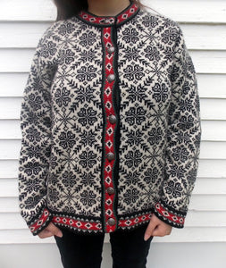 Vintage L.L. BEAN WOOL SNOWFLAKE FAIR ISLE SWEATER L Woman's Pre-owned
