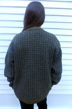 Load image into Gallery viewer, Vintage L.L. Bean Wool Nordic green Sweater Large Woman&#39;s metal clasps