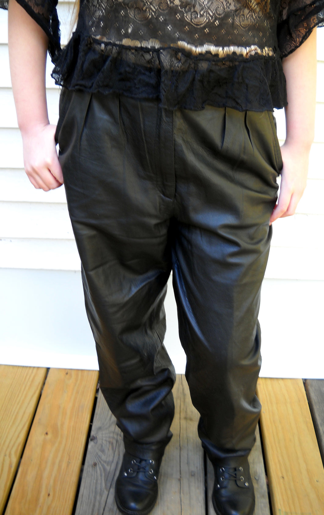 Vintage BAGATELLE Black Leather Pants Size 6 Lined Kindwise Vintage Vermont