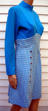 Load image into Gallery viewer, 60&#39;s 70&#39;s Blue Hippie Abstract Vintage Dress S
