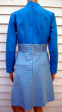 Load image into Gallery viewer, 60&#39;s 70&#39;s Blue Hippie Abstract Vintage Dress S