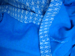 60's 70's Blue Hippie Abstract Vintage Dress S