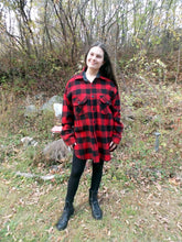 Load image into Gallery viewer, JOHNSON Woolen Mills Red Plaid Wool Men&#39;s Shirt L Hunting