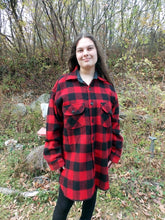 Load image into Gallery viewer, JOHNSON Woolen Mills Red Plaid Wool Men&#39;s Shirt L Hunting